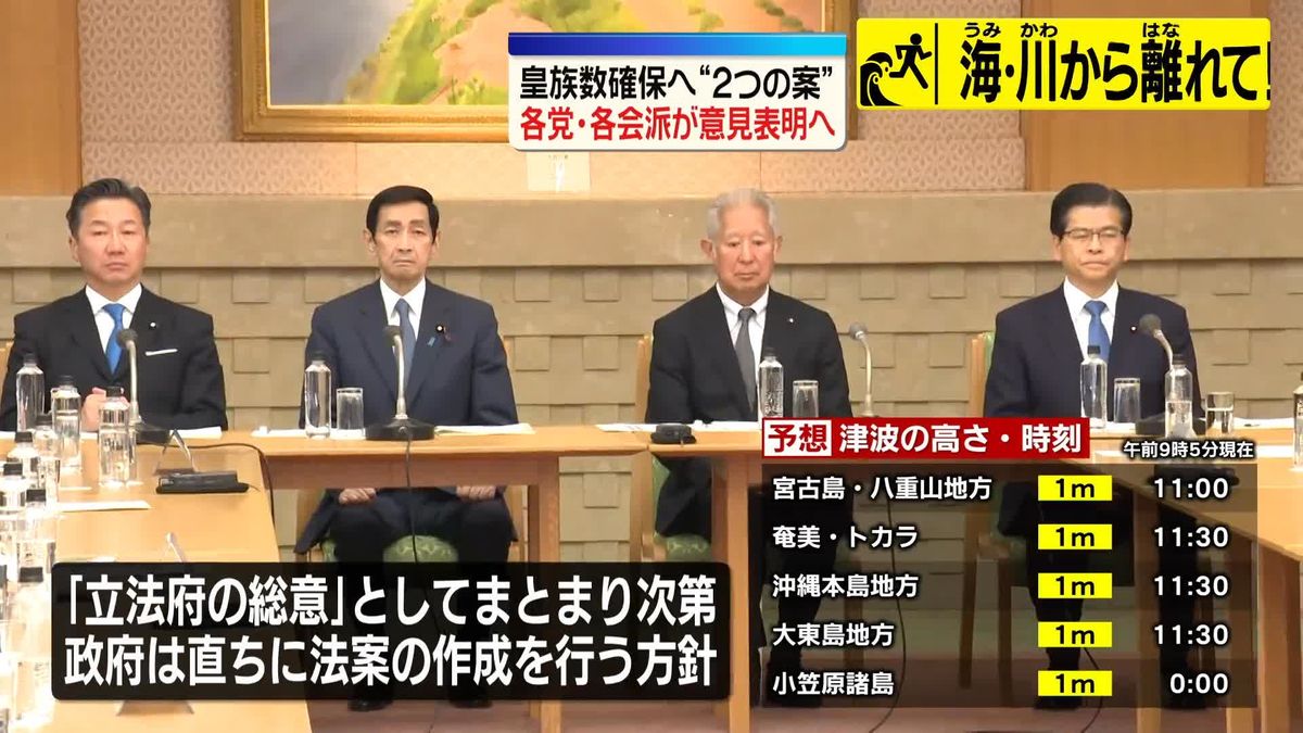 皇族数確保へ“2つの案” 各党・各会派が意見表明へ